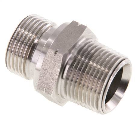 3/4'' NPT x G 3/4'' Acero inoxidable Espiga doble 40 Bar - Hidráulico