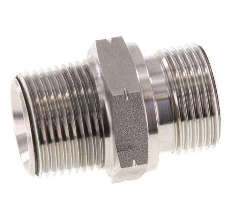 3/4'' NPT x G 3/4'' Acero inoxidable Espiga doble 40 Bar - Hidráulico