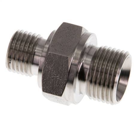 G 3/8'' x G 1/4'' Acero inoxidable doble espiga 400 Bar - Hidráulico