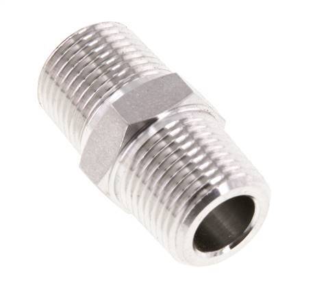 3/8'' NPT Acero inoxidable Espiga doble 210 Bar - Hidráulico