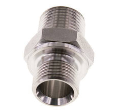 3/8'' NPT x G 3/8'' Acero inoxidable Espiga doble 40 Bar - Hidráulico