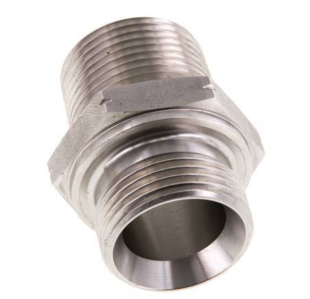 1'' NPT x G 1'' Acero inoxidable Espiga doble 40 Bar - Hidráulico