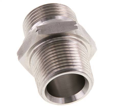 1'' NPT x G 1'' Acero inoxidable Espiga doble 40 Bar - Hidráulico