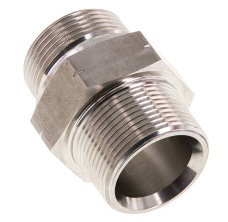 1 1/4'' NPT x G 1 1/4'' Acero inoxidable Espiga doble 40 Bar - Hidráulico