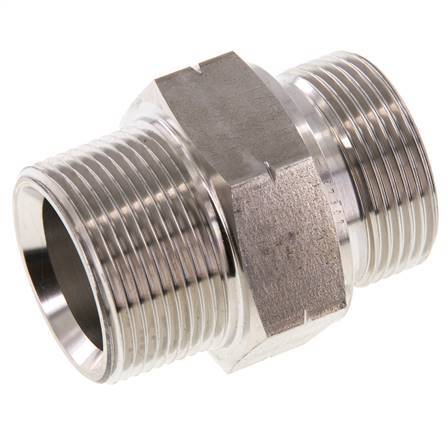 1 1/4'' NPT x G 1 1/4'' Acero inoxidable Espiga doble 40 Bar - Hidráulico