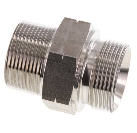 1 1/4'' NPT x G 1 1/4'' Acero inoxidable Espiga doble 40 Bar - Hidráulico
