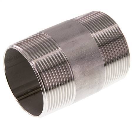 R 2'' Stainless steel Double Pipe Nipple 20 Bar DIN 2982 - 80mm