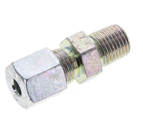 1/4'' NPT Male x 6S Zinc plated Steel Straight Cutting Ring 630 Bar DIN 2353 [2 Pieces]