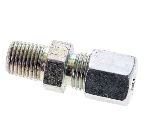 1/4'' NPT Male x 6S Zinc plated Steel Straight Cutting Ring 630 Bar DIN 2353 [2 Pieces]