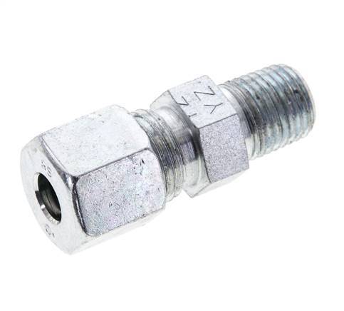 1/4'' NPT Male x 8S Zinc plated Steel Straight Cutting Ring 630 Bar DIN 2353 [2 Pieces]