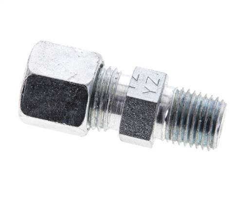 1/4'' NPT Male x 8S Zinc plated Steel Straight Cutting Ring 630 Bar DIN 2353 [2 Pieces]