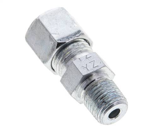1/4'' NPT Male x 8S Zinc plated Steel Straight Cutting Ring 630 Bar DIN 2353 [2 Pieces]