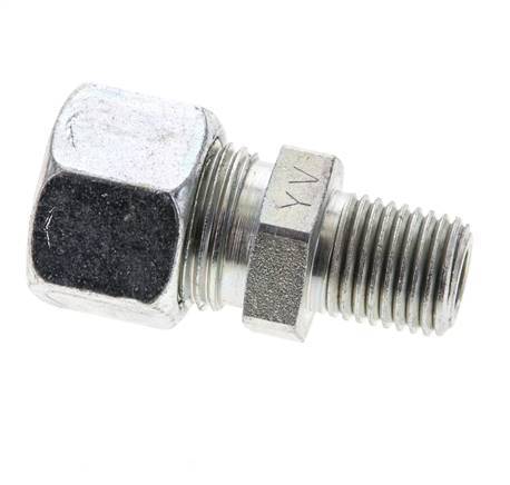 1/4'' NPT Male x 12L Zinc plated Steel Straight Cutting Ring 315 Bar DIN 2353 [2 Pieces]