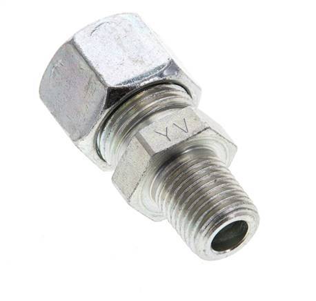 1/4'' NPT Male x 12L Zinc plated Steel Straight Cutting Ring 315 Bar DIN 2353 [2 Pieces]