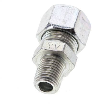1/4'' NPT Male x 12L Zinc plated Steel Straight Cutting Ring 315 Bar DIN 2353 [2 Pieces]