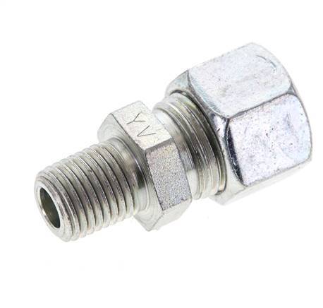 1/4'' NPT Male x 12L Zinc plated Steel Straight Cutting Ring 315 Bar DIN 2353 [2 Pieces]