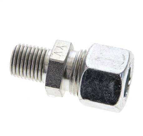 1/4'' NPT Male x 12L Zinc plated Steel Straight Cutting Ring 315 Bar DIN 2353 [2 Pieces]