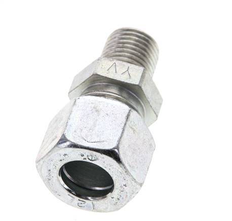 1/4'' NPT Male x 12L Zinc plated Steel Straight Cutting Ring 315 Bar DIN 2353 [2 Pieces]