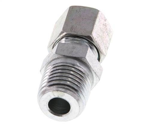 R 1/4'' Male x 8LL Zinc plated Steel Straight Cutting Ring 100 Bar DIN 2353 [2 Pieces]
