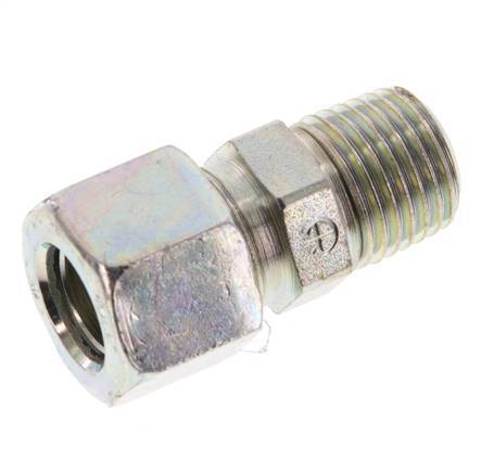 R 1/4'' Male x 10LL Zinc plated Steel Straight Cutting Ring 100 Bar DIN 2353 [2 Pieces]