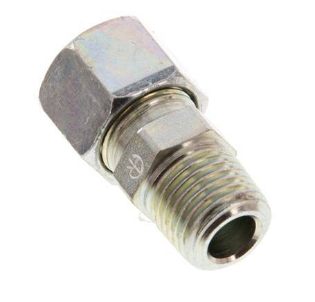 R 1/4'' Male x 10LL Zinc plated Steel Straight Cutting Ring 100 Bar DIN 2353 [2 Pieces]