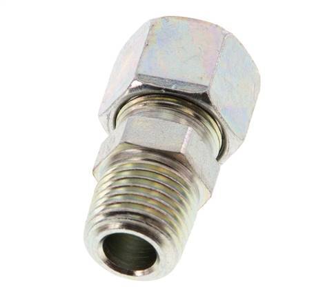 R 1/4'' Male x 10LL Zinc plated Steel Straight Cutting Ring 100 Bar DIN 2353 [2 Pieces]