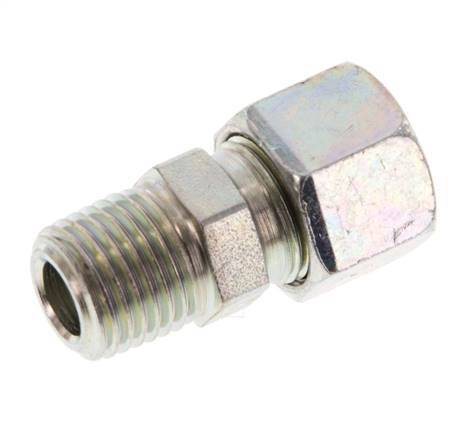 R 1/4'' Male x 10LL Zinc plated Steel Straight Cutting Ring 100 Bar DIN 2353 [2 Pieces]