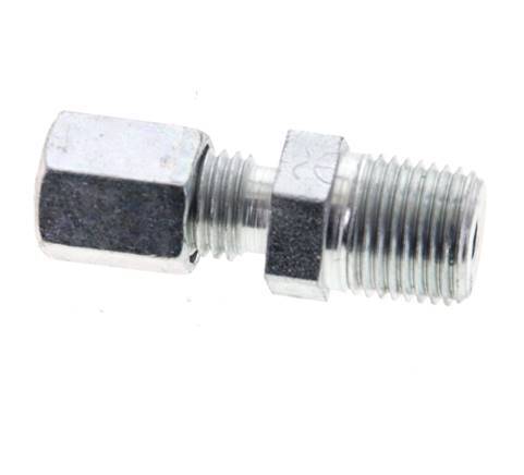 1/8'' NPT Male x 4LL Zinc plated Steel Straight Cutting Ring 100 Bar DIN 2353 [2 Pieces]