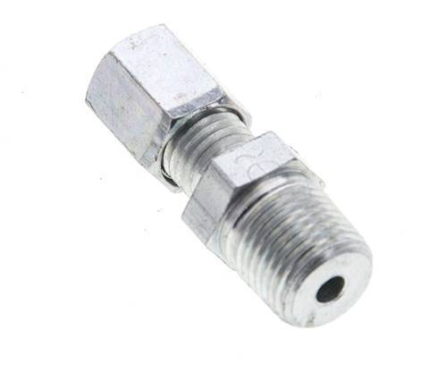 1/8'' NPT Male x 4LL Zinc plated Steel Straight Cutting Ring 100 Bar DIN 2353 [2 Pieces]