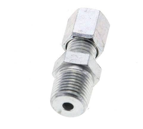 1/8'' NPT Male x 4LL Zinc plated Steel Straight Cutting Ring 100 Bar DIN 2353 [2 Pieces]