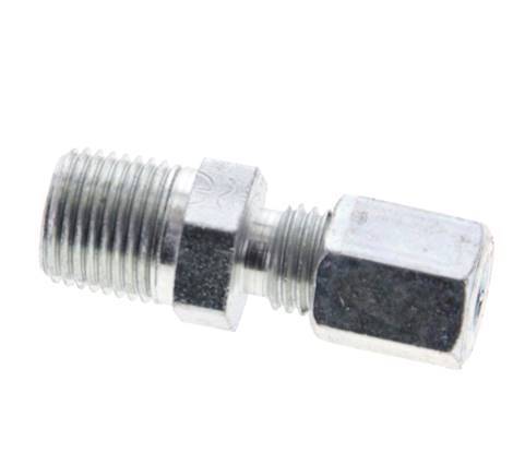 1/8'' NPT Male x 4LL Zinc plated Steel Straight Cutting Ring 100 Bar DIN 2353 [2 Pieces]