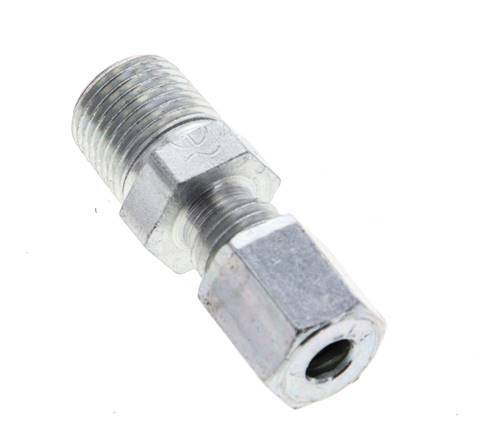 1/8'' NPT Male x 4LL Zinc plated Steel Straight Cutting Ring 100 Bar DIN 2353 [2 Pieces]