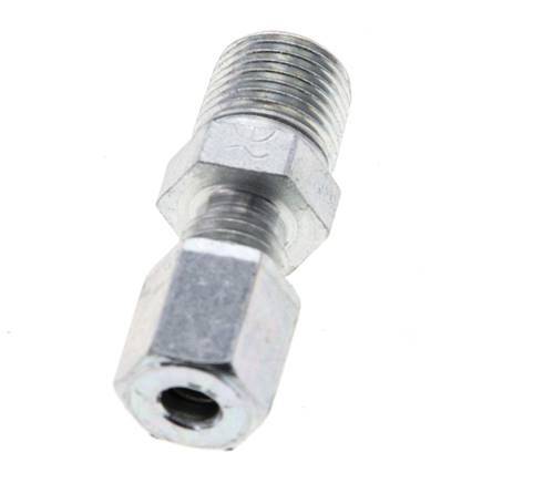 1/8'' NPT Male x 4LL Zinc plated Steel Straight Cutting Ring 100 Bar DIN 2353 [2 Pieces]