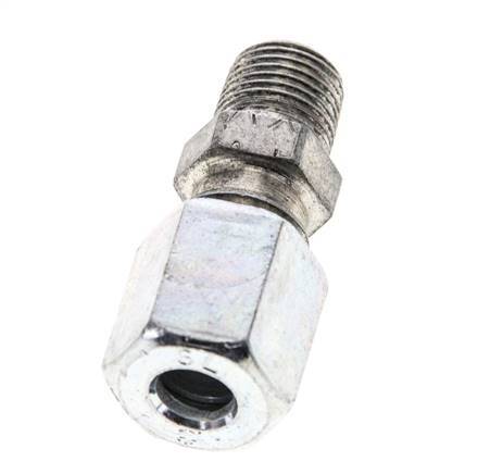 1/8'' NPT Male x 6L Zinc plated Steel Straight Cutting Ring 315 Bar DIN 2353 [2 Pieces]
