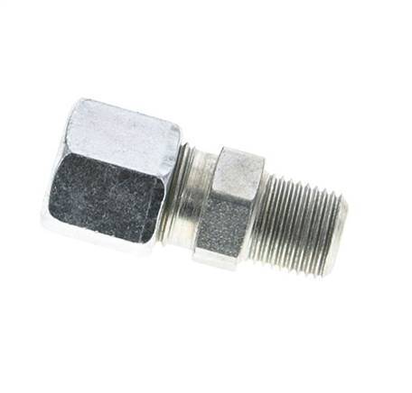 1/8'' NPT Male x 8LL Zinc plated Steel Straight Cutting Ring 100 Bar DIN 2353 [2 Pieces]