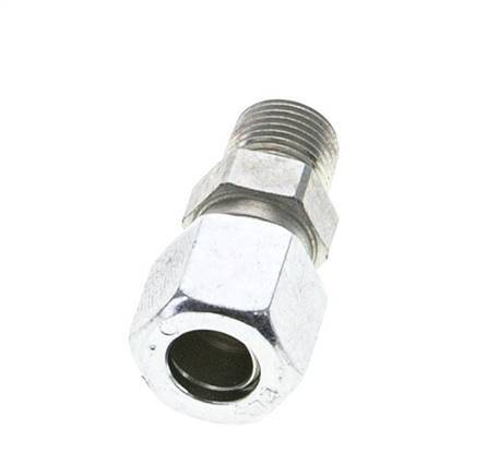 1/8'' NPT Male x 8LL Zinc plated Steel Straight Cutting Ring 100 Bar DIN 2353 [2 Pieces]