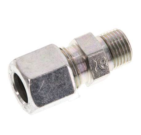 R 1/8'' Male x 8LL Zinc plated Steel Straight Cutting Ring 100 Bar DIN 2353 [2 Pieces]