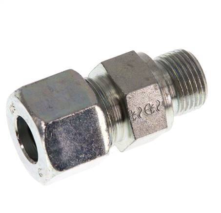 G 3/8'' Male x 12S Zinc plated Steel Straight Cutting Ring 630 Bar DIN 2353 [2 Pieces]