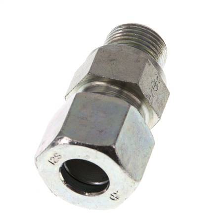 G 3/8'' Male x 12S Zinc plated Steel Straight Cutting Ring 630 Bar DIN 2353 [2 Pieces]