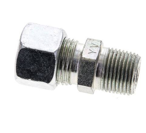 3/8'' NPT Male x 12L Zinc plated Steel Straight Cutting Ring 315 Bar DIN 2353 [2 Pieces]