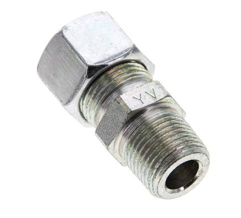 3/8'' NPT Male x 12L Zinc plated Steel Straight Cutting Ring 315 Bar DIN 2353 [2 Pieces]