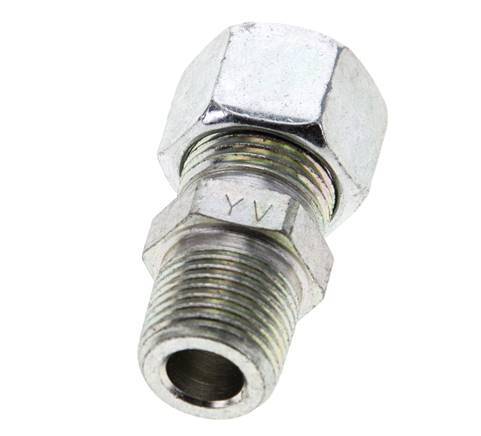 3/8'' NPT Male x 12L Zinc plated Steel Straight Cutting Ring 315 Bar DIN 2353 [2 Pieces]