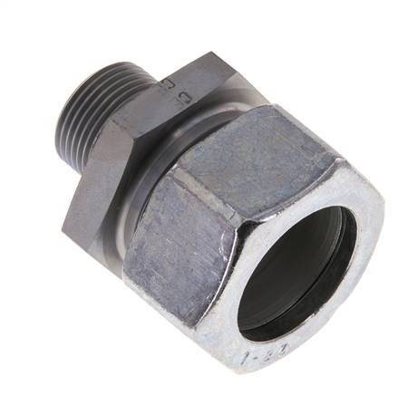M22x1.5 Male x 28L Zinc plated Steel Straight Cutting Ring 160 Bar DIN 2353
