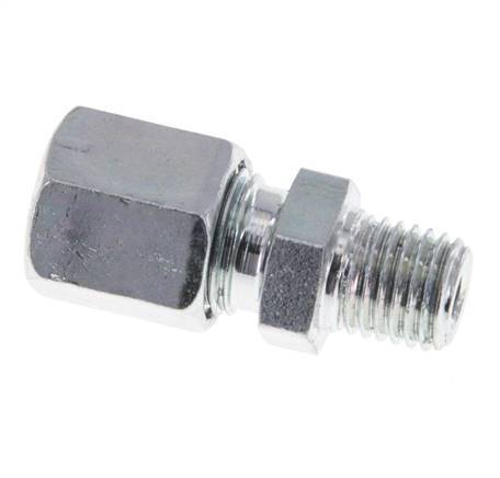 M8x1 Male x 6LL Zinc plated Steel Straight Cutting Ring 100 Bar DIN 2353 [2 Pieces]
