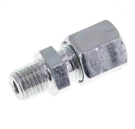 M8x1 Male x 6LL Zinc plated Steel Straight Cutting Ring 100 Bar DIN 2353 [2 Pieces]