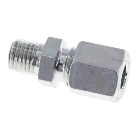 M8x1 Male x 6LL Zinc plated Steel Straight Cutting Ring 100 Bar DIN 2353 [2 Pieces]