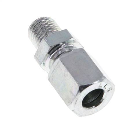 M8x1 Male x 6LL Zinc plated Steel Straight Cutting Ring 100 Bar DIN 2353 [2 Pieces]
