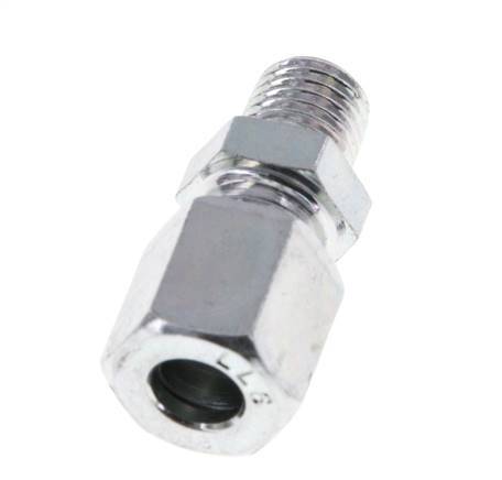 M8x1 Male x 6LL Zinc plated Steel Straight Cutting Ring 100 Bar DIN 2353 [2 Pieces]