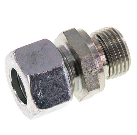 G 1/2'' Male x 15L Zinc plated Steel Straight Cutting Ring with FKM Seal 315 Bar DIN 2353 [2 Pieces]