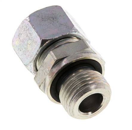 G 1/2'' Male x 15L Zinc plated Steel Straight Cutting Ring with FKM Seal 315 Bar DIN 2353 [2 Pieces]